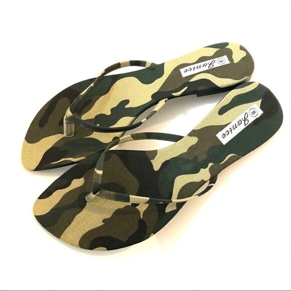 Camouflage camo green olive drab sandals thongs - Picture 5 of 15